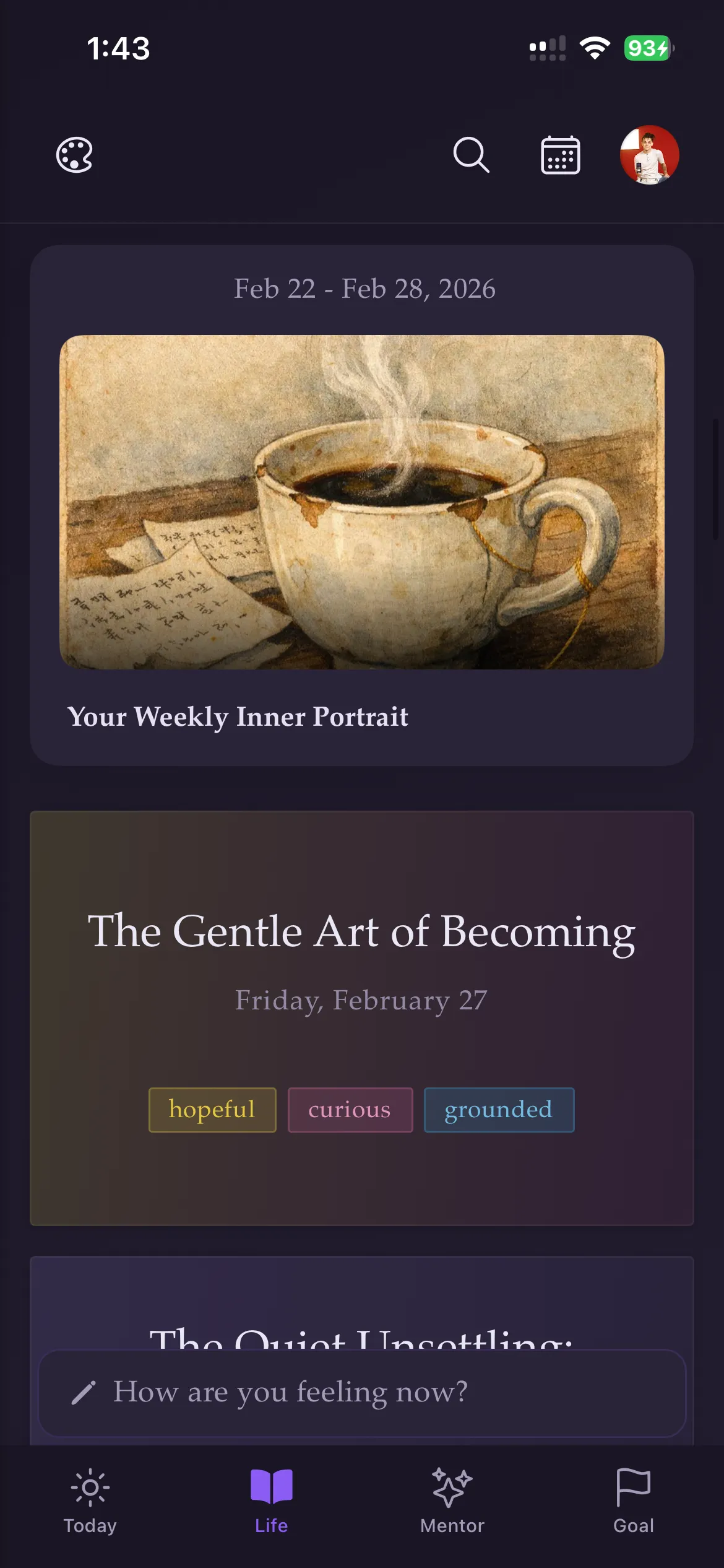 Weekly inner portrait and journal art